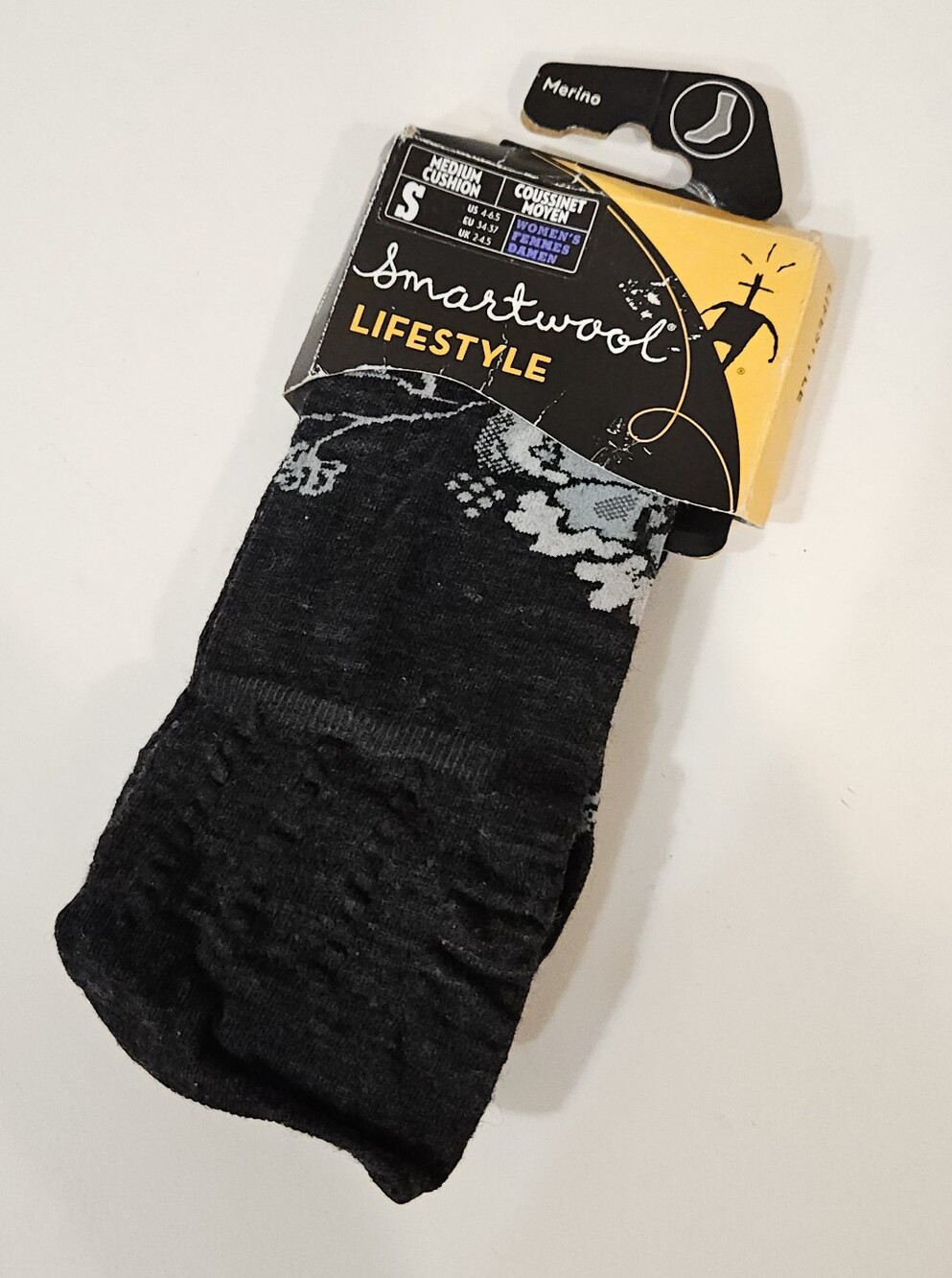 Smartwool - Women's Grey Floral Socks - Size S